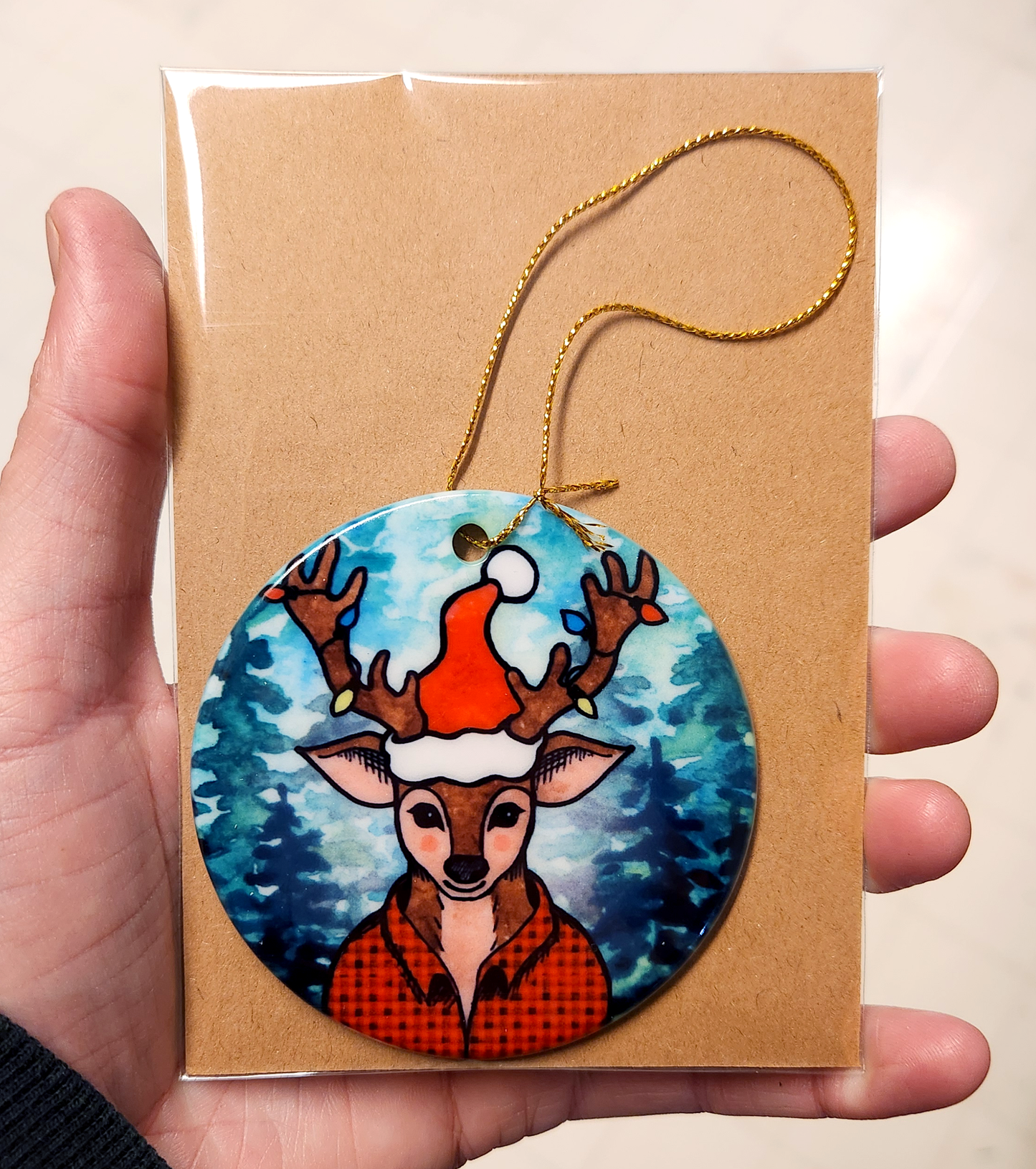 PNW Flannel Reindeer Ornament
