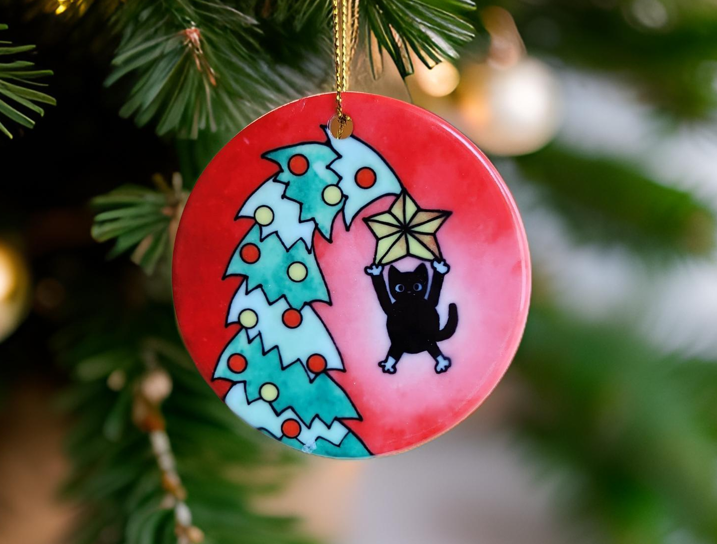 Christmas Tree Cat Ornament