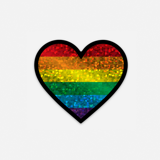 Rainbow Heart Glitter Sticker