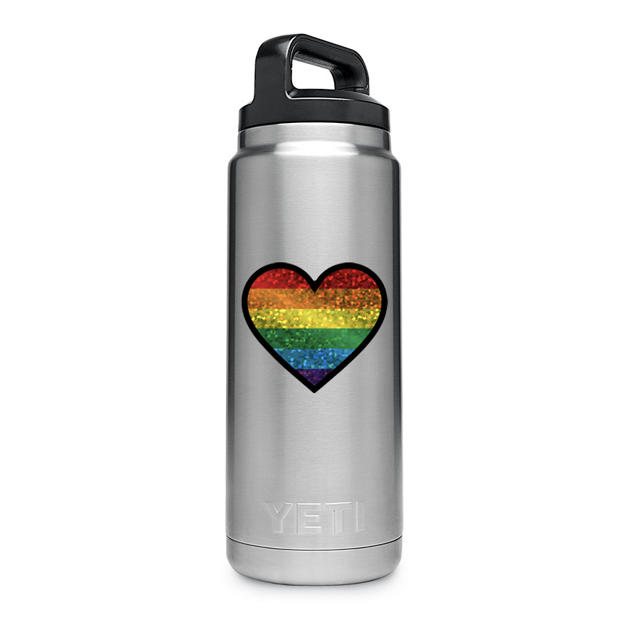 Rainbow Heart Glitter Sticker