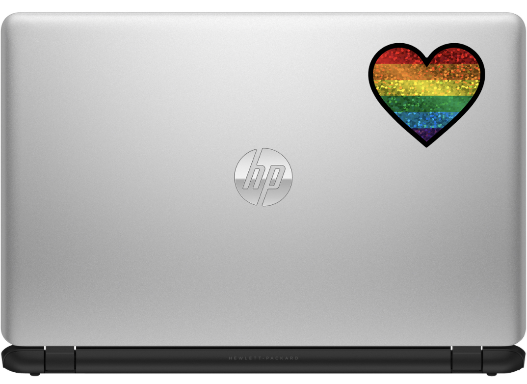 Rainbow Heart Glitter Sticker