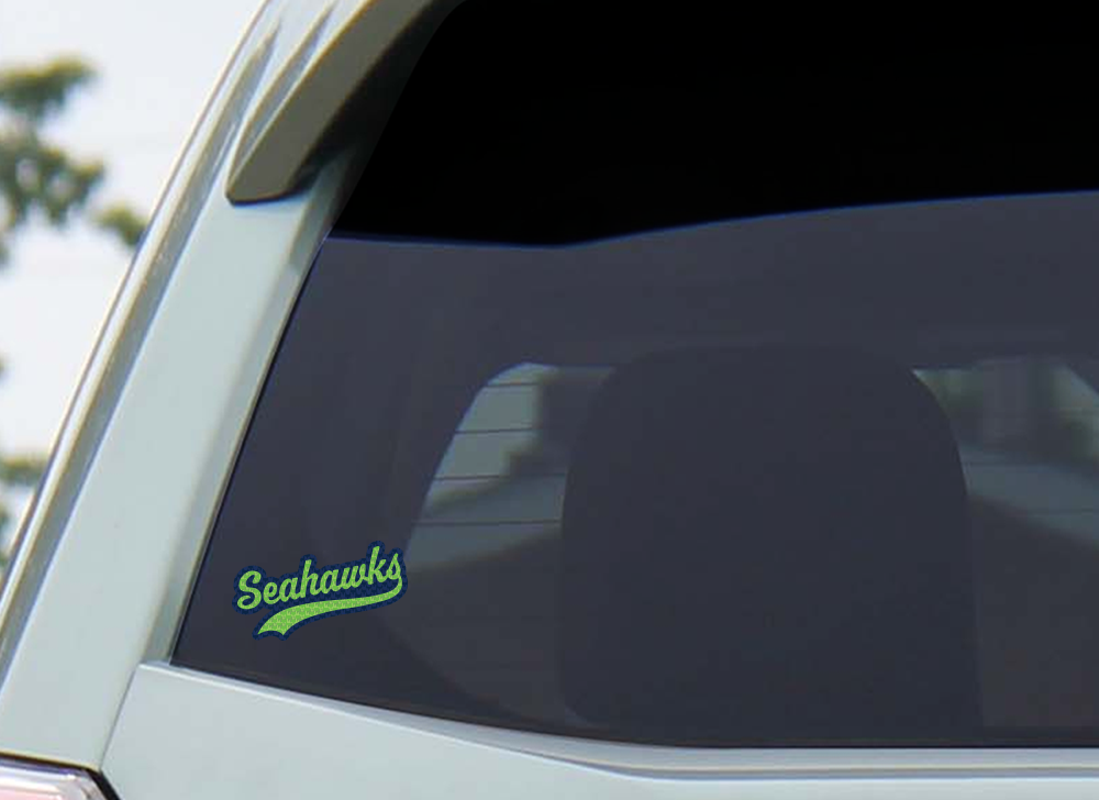Seahawks Sticker - Green/Blue Lettering