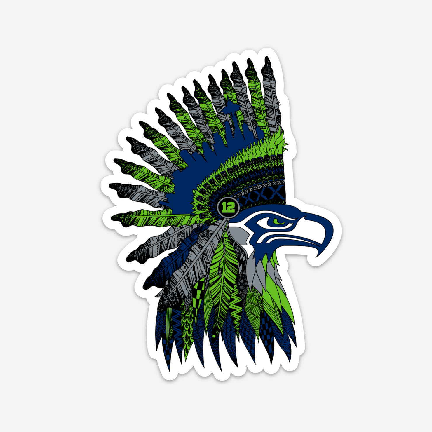 SET Di 2 Seattle Seahawks Decalcomania Vinile Auto Camion - Foto 8