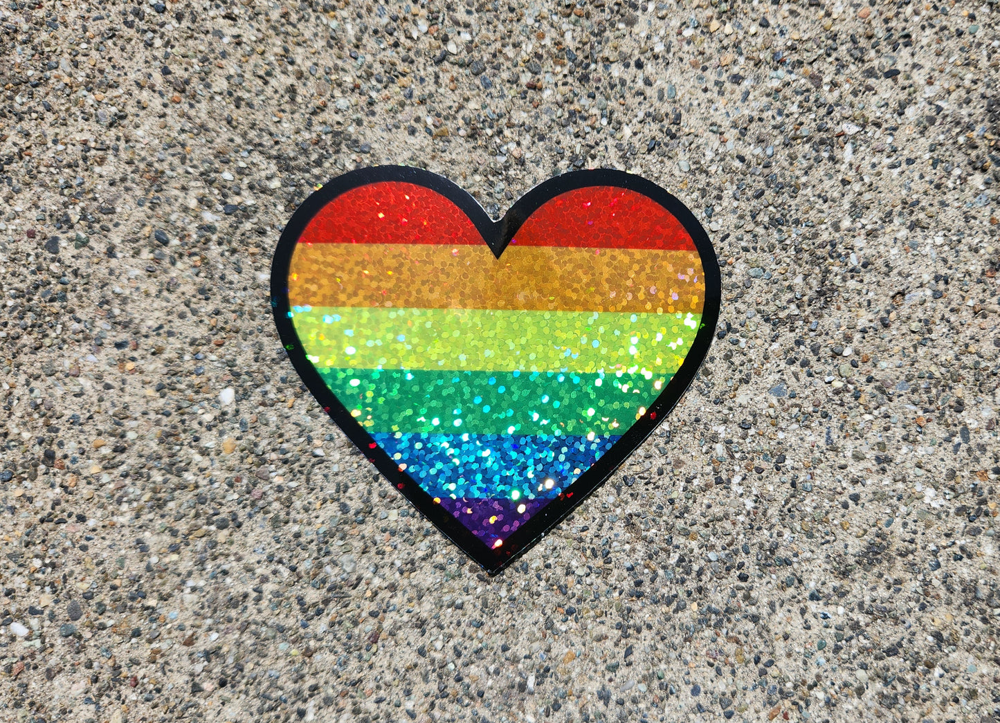 Rainbow Heart Glitter Sticker