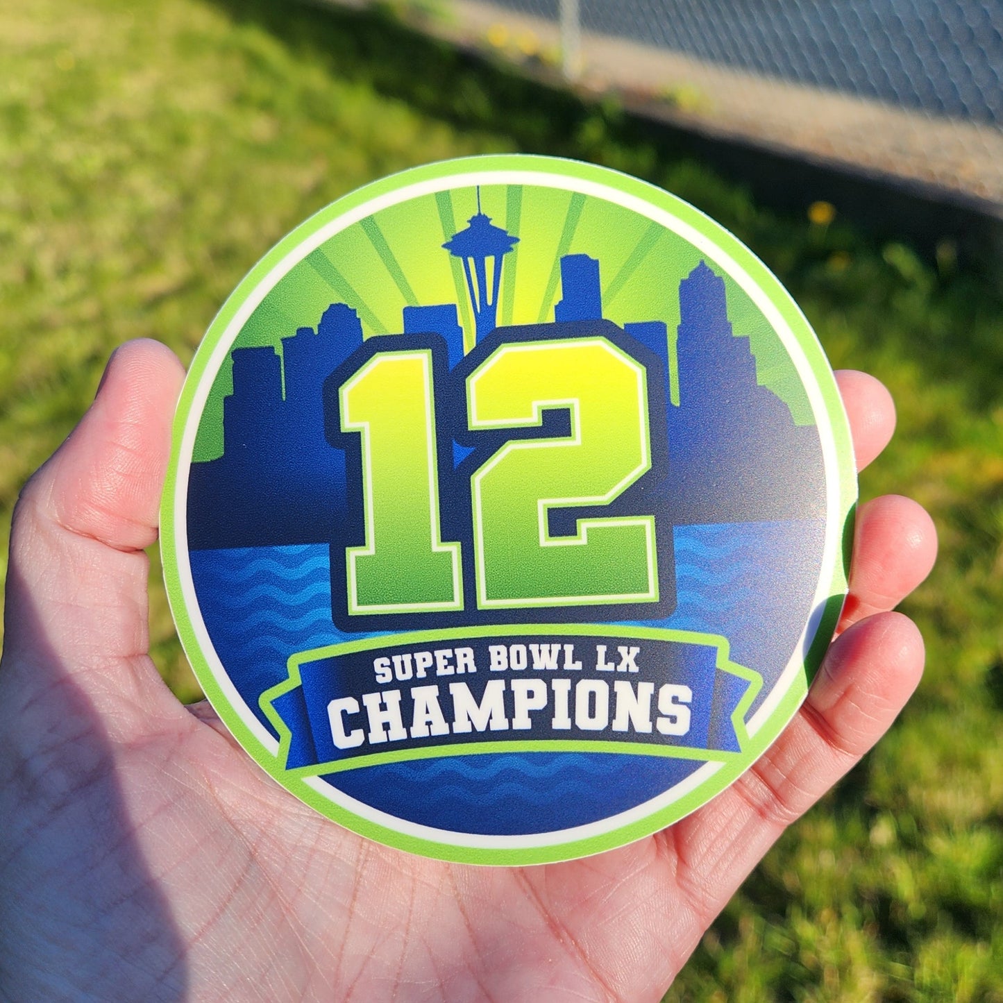 4 inch Super Bowl Champs sticker