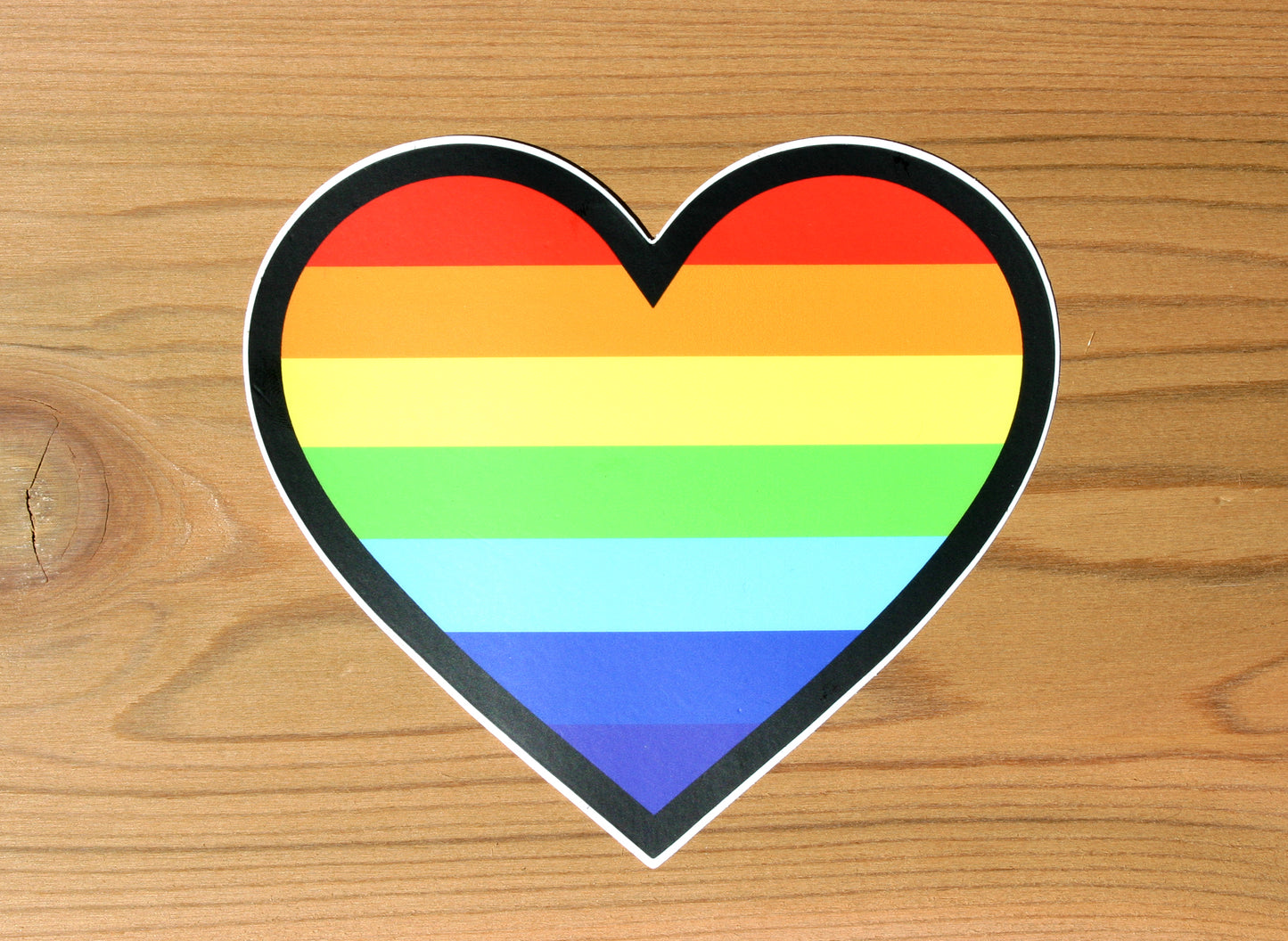 Rainbow Heart, Black Outline