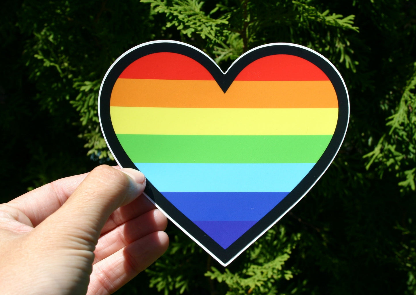 Rainbow Heart, Black Outline