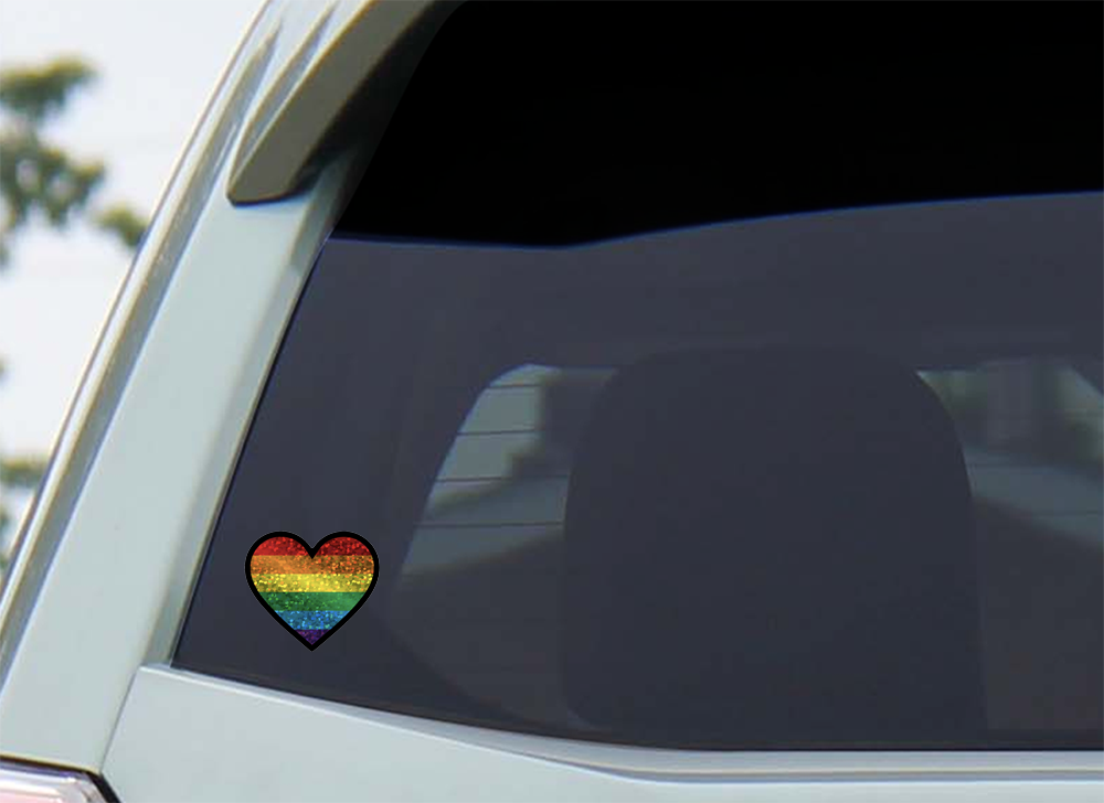 Rainbow Heart Glitter Sticker