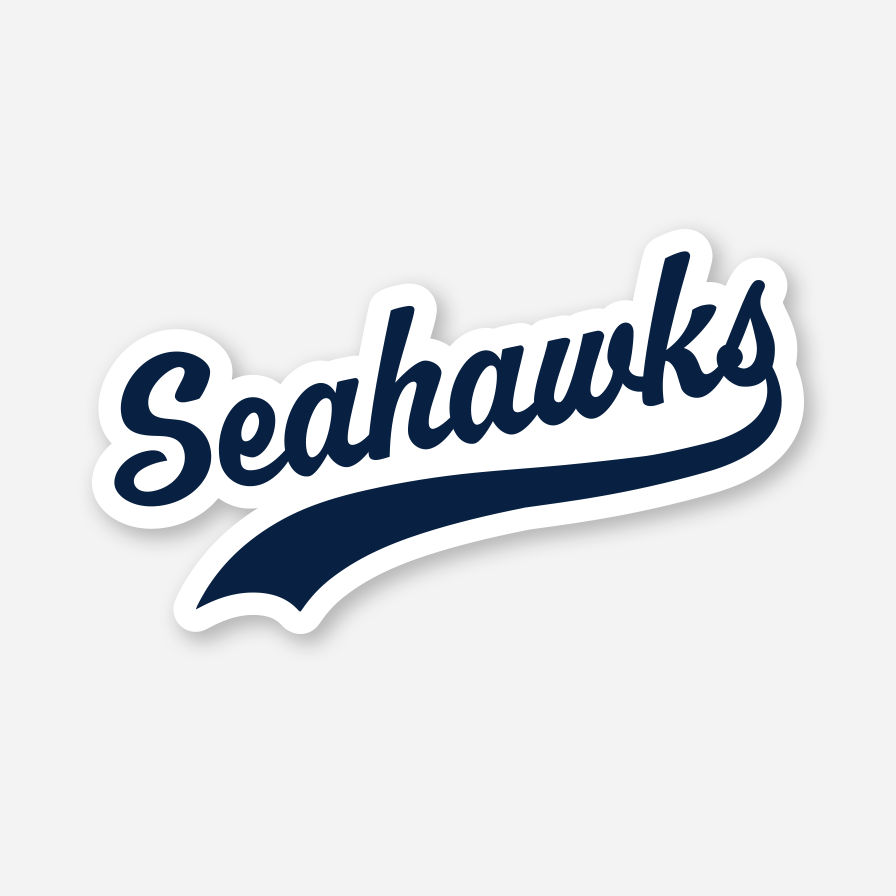 Seahawks Sticker - Blue/White Lettering