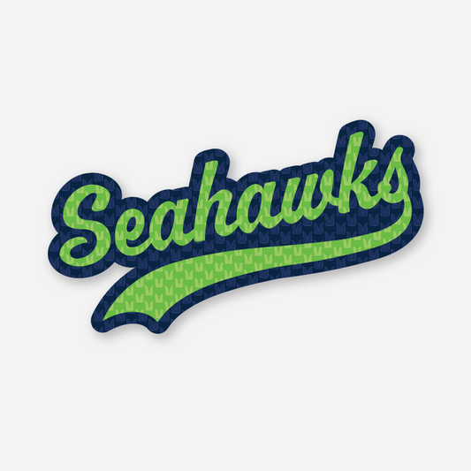 Seahawks Sticker - Green/Blue Lettering