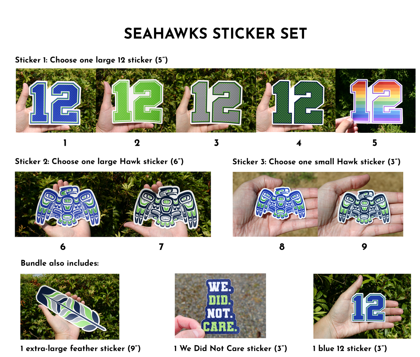 Seahawks Set - 6 stickers