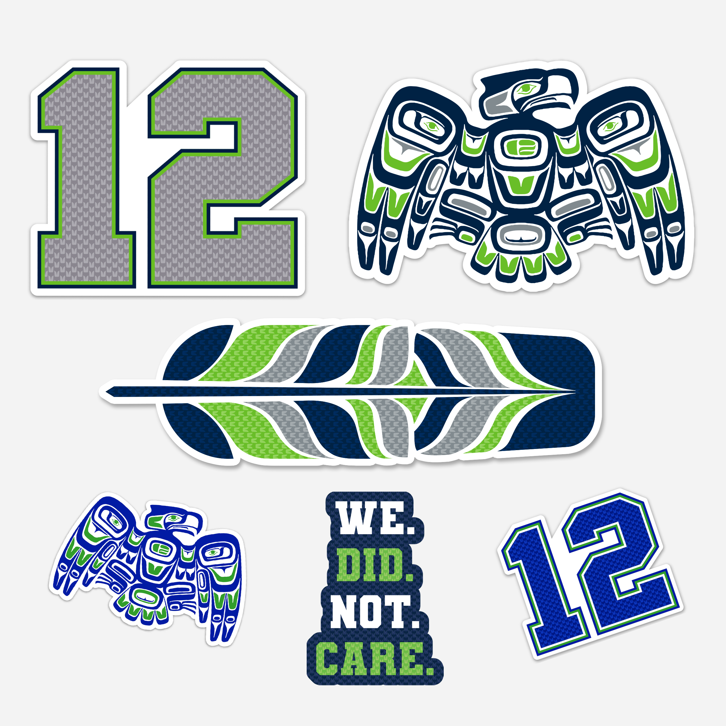 Seahawks Set - 6 stickers – Discovery Stickers