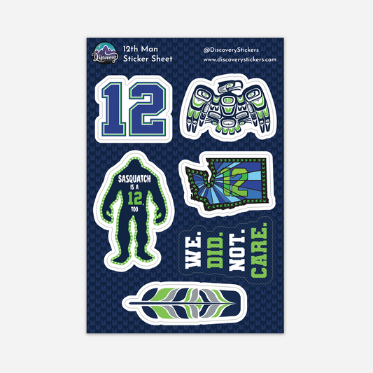Seahawks 12th Man Sticker Sheet