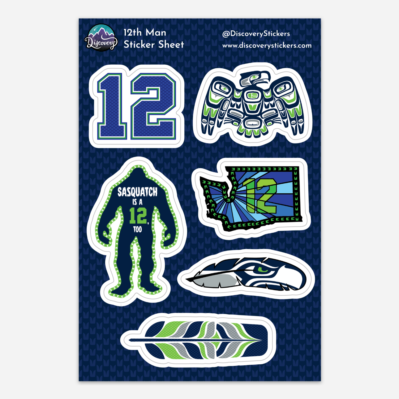 Seahawks 12th Man Sticker Sheet