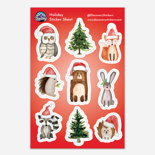 Animals Holiday Sticker Sheet