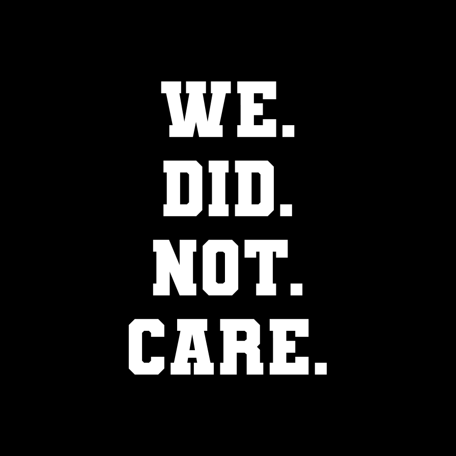 We Did Not Care - Transfer Decal