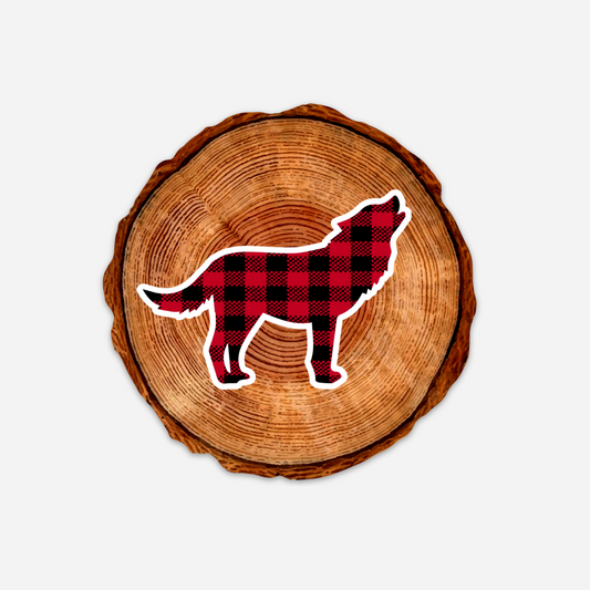 Wood Stump, Plaid Wolf