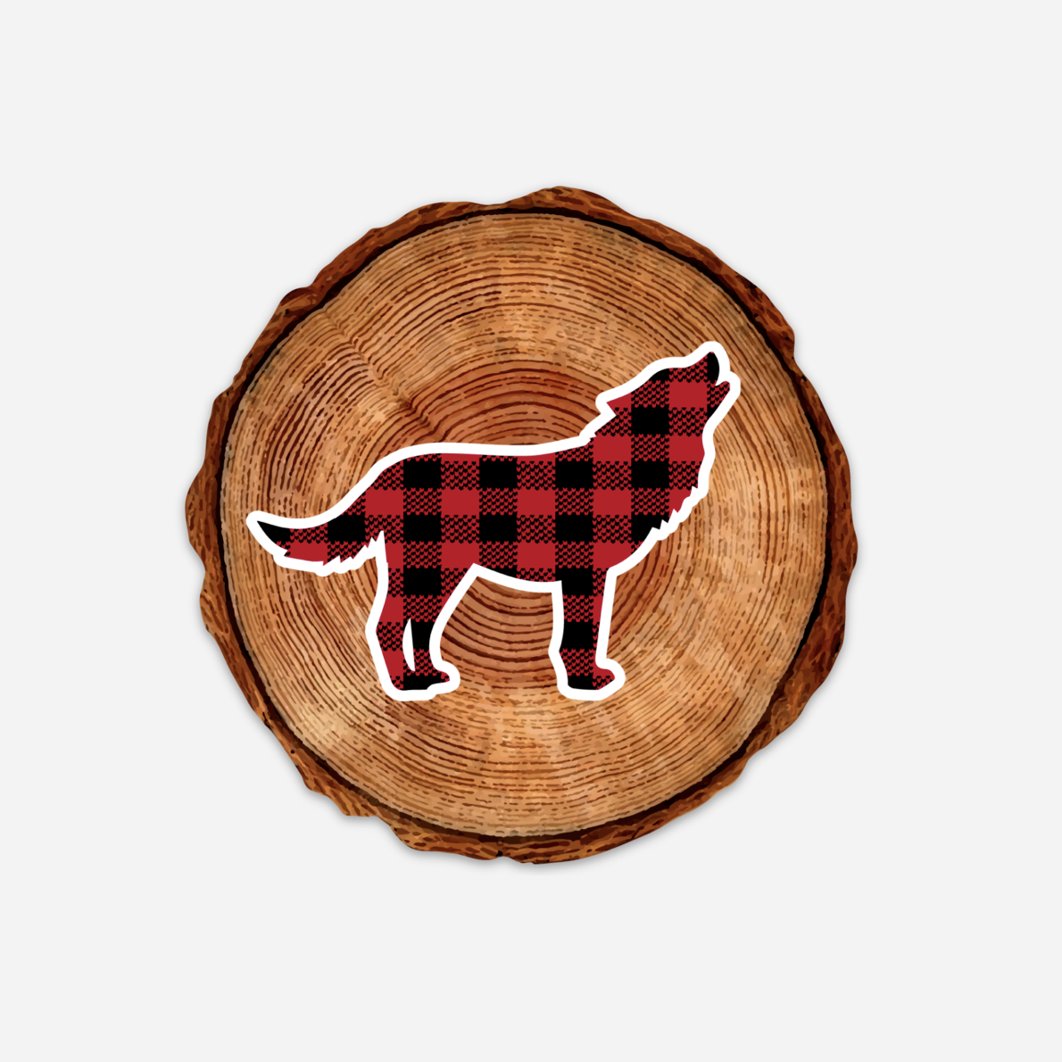 Wood Stump, Plaid Wolf